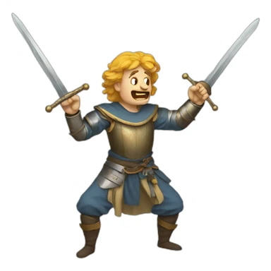 medieval sword-swallower sticker