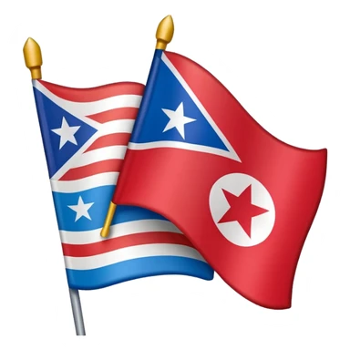 About a emoji flag hack combination with Puerto Rico + North Korea emoji flag combination flag hack as a flag sticker