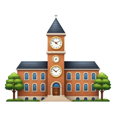 Campus building with clock tower sticker