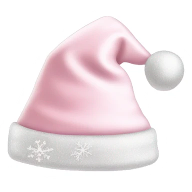 Light pink Santa hat with sparkly snowflakes  sticker