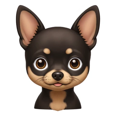 black chihuahua with brown eyebrows sticker
