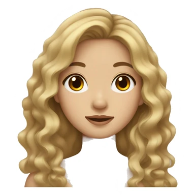 Dark blonde hair asian girl with wavy hair  sticker