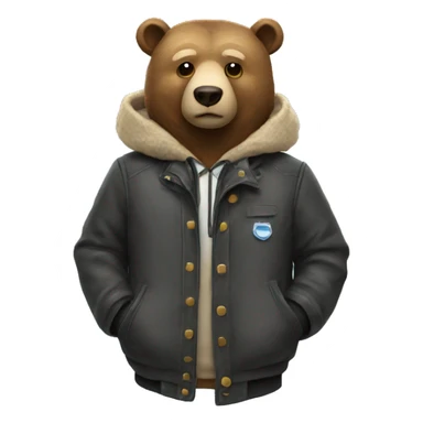 A bear in a jacket sticker