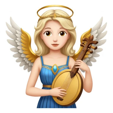 Muse of inspiration with wings and a lyre in her hand sticker