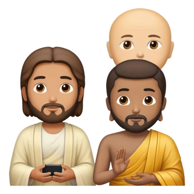 Jesus and Buddha watching TV sticker