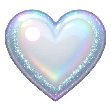 white heart with glitter effect sticker