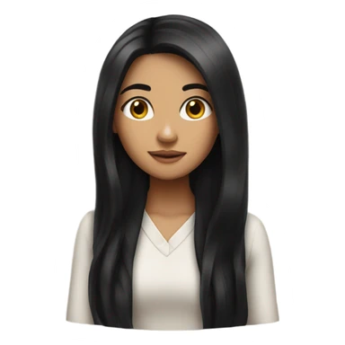 Pretty girl with long black hair sticker