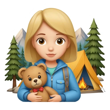 A girly Teddy bear camping sticker