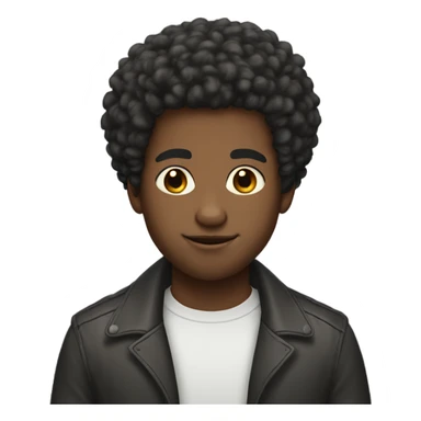 handsome black boy with Afro haircut with beard sticker