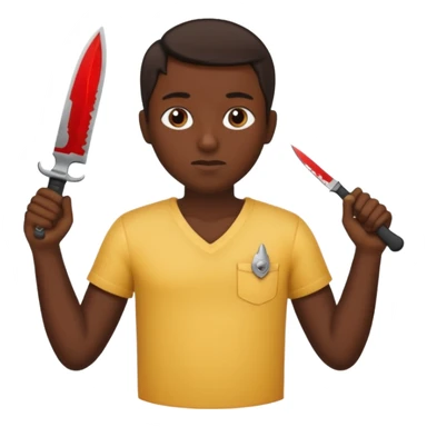 A person with a knife in there chest sticker