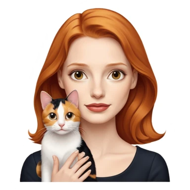 Jessica Chastain, with cute cat sticker