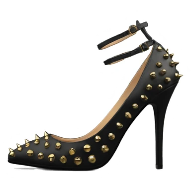 Black sting rivet court heels sticker