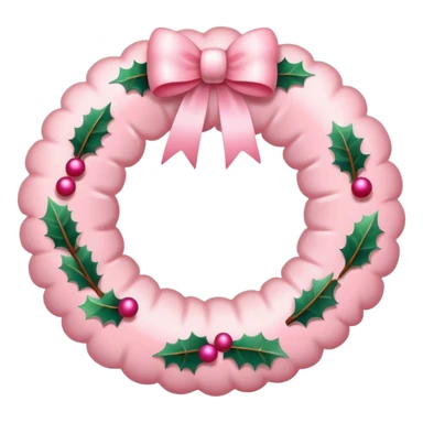 baby pink christmas wreath sticker