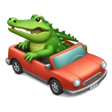 Alligator driving a car sticker