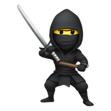 Scary Ninja with a sword  sticker