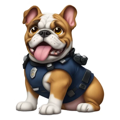 bulldog ingles police sticker