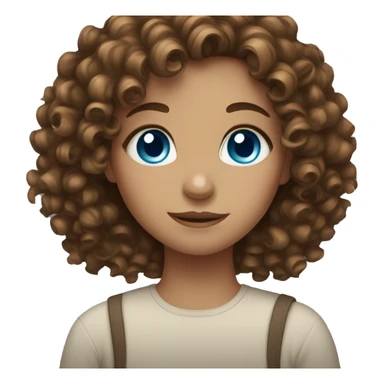 Girl with blue eyes and curly brown hair sticker