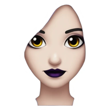 Elissabat-with-bangs-long-hair-dark-purple-and-black-vampire-goth-makeup-pinkeyes-romanticgothcloses- sticker