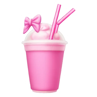 pink boba with a bow on the straw sticker