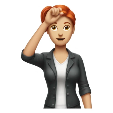 Red headed woman giving the timeout sign sticker