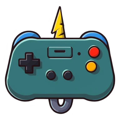 Classic joystick with lightning bolts sticker