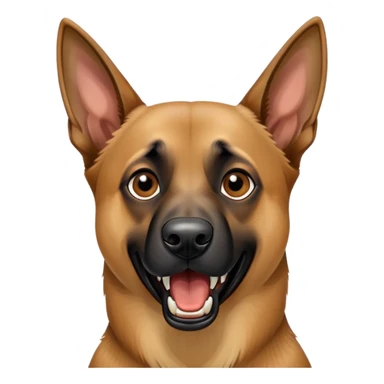 Belgian Malinois barking, mouth open, teeth visible sticker