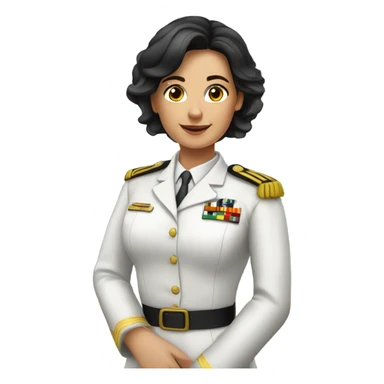 German Ship Captain Woman white Uniform dark hair sticker