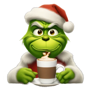 Grinch with hot coco  sticker