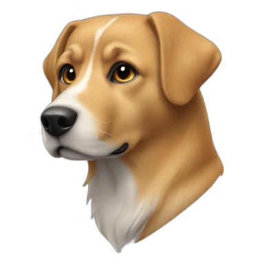 Chat assie sur un chien sticker