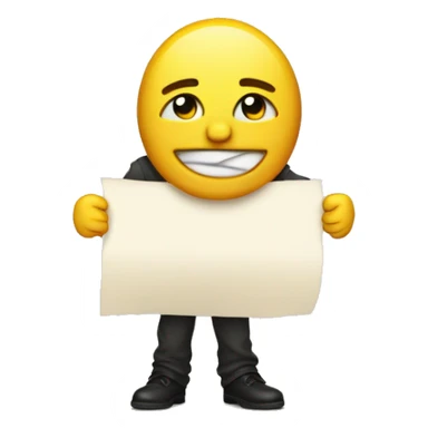 I want a crying emoji holding up a peice of paper that says, "short response". sticker