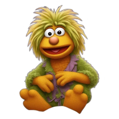 FRAGGLE sleeping on a bed sticker