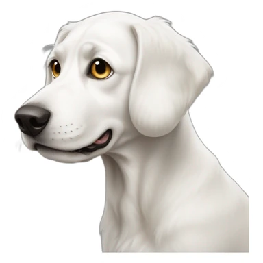 White dog with very very long nose sticker