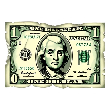 damaged one dollar billone dollar bill sticker