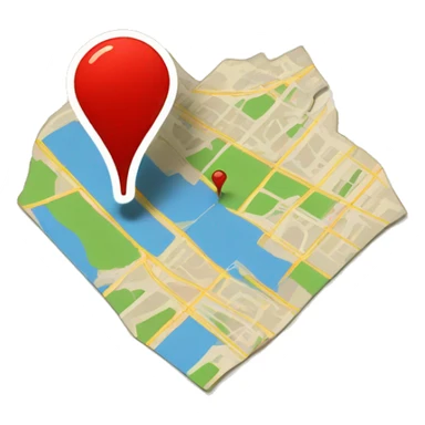 red pin with map sticker