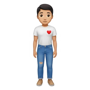 asian man falling on sidewalk with heart eyes sticker