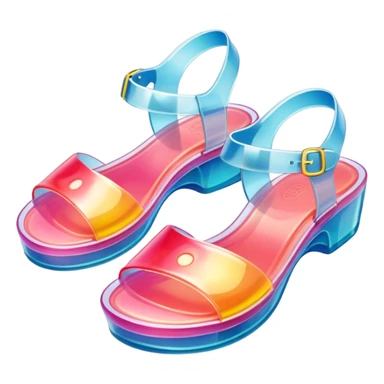 1990’s close toed jelly sandals sticker