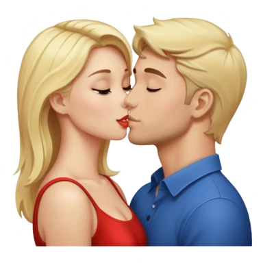 Beautiful blonde woman kissing handsome man sticker