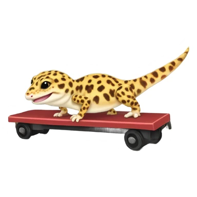 Leopard gecko riding a choo choo train  sticker