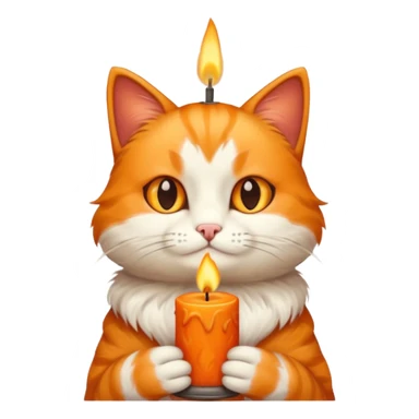 candle-holding cat sticker