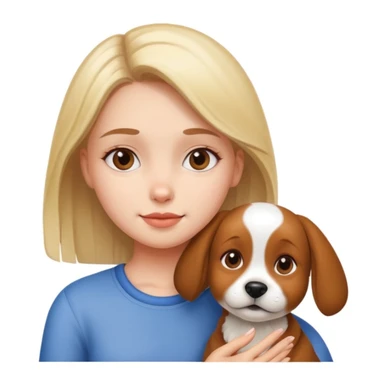 girl and dog posing cute sticker