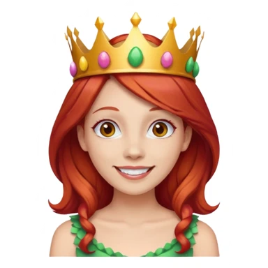 red hair woman wearing a candy crown sticker