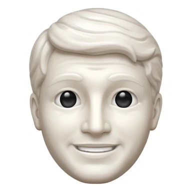 Marble style statue of man face happy sticker
