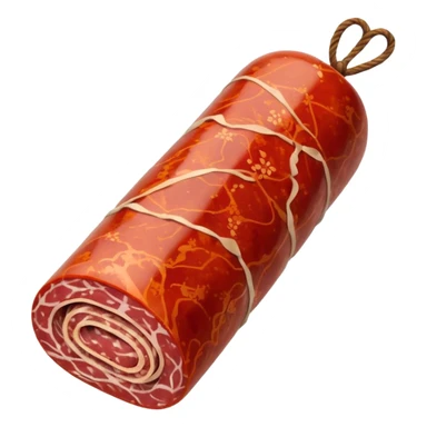 whole salami sausage with tied ends sticker