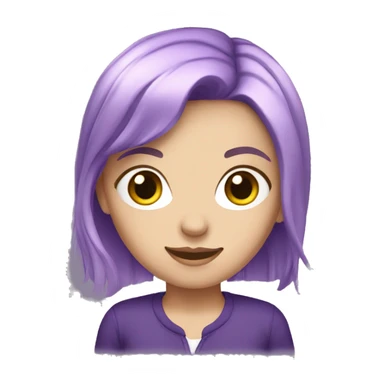 white girl with purple hair short bagsn sticker