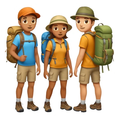 people wearing backpack to camping sticker