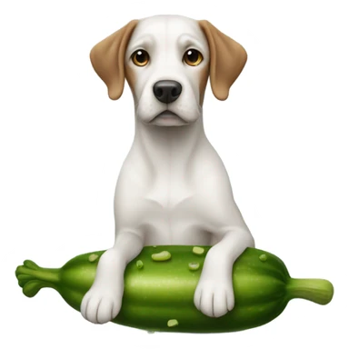 dog sitting on pickle  sticker