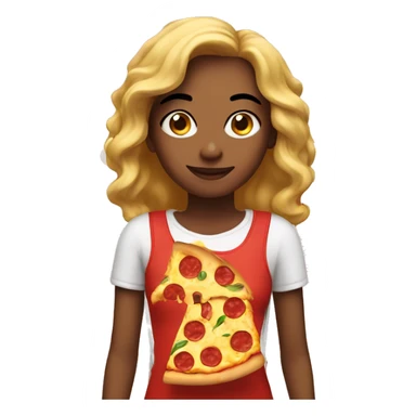 girl with pizza  sticker