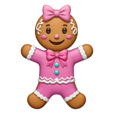 Make a gingerbread wear a pink bow sticker