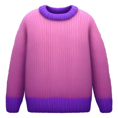 Pink and purple cropped oversize wool sweater, isolated sticker