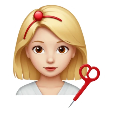 Blonde girl with red hairpin sticker
